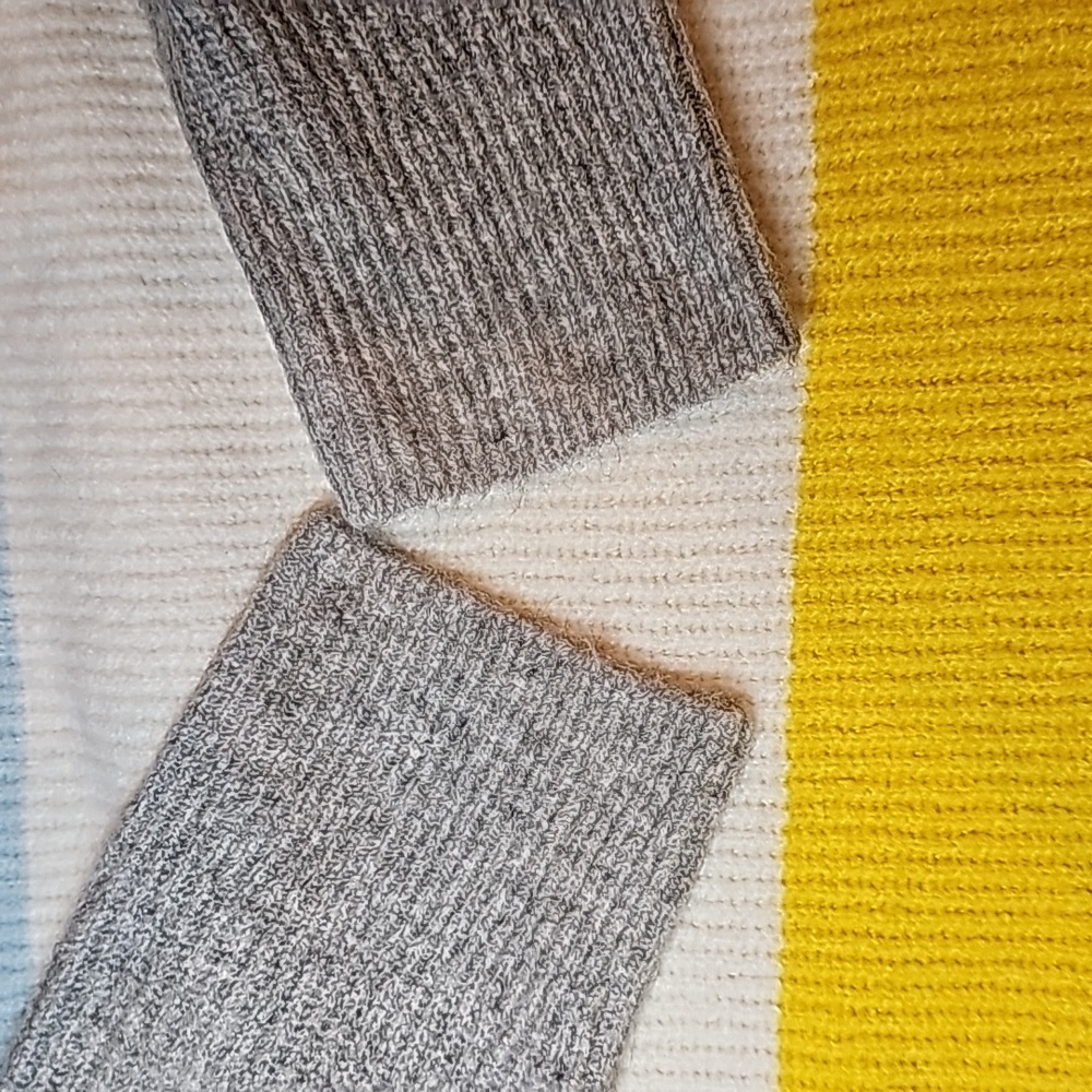 NWT HALOGEN KAYLIEGH BLUE YELLOW PLUS SIZE LONG SLEEVE PULLOVER SWEATER - Picture 9 of 13